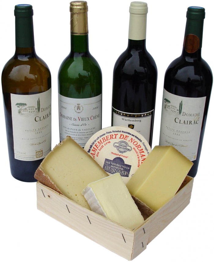 Arrangement ''K�se und Wein''