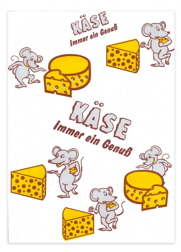 K�sepapier mit K�se und Maus Motiv