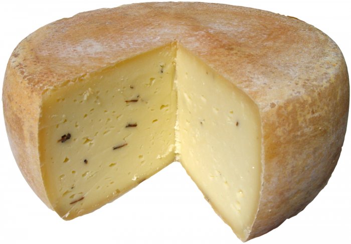 Die Milch dieses K�ses kommt aus der Bergregion des Obervinschgaus, die Tr�ffel aus den mediterranen Abruzzen. Das Besondere bei diesem exklusive K�se ist die Verarbeitung von reinem Tr�ffel. Der K�seteig wird nicht durch Zugabe von Tr�ffel�l oder Tr�ffelbutter aromatisiert. In dem S�dtiroler K�se ist ausschlie�lich hochwertiger Tr�ffel enthalten. Der Tr�ffel...